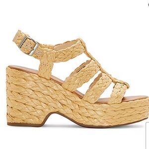 ana Womens Merlin Wedge Sandal 8.5M Ankle Strap Espadrille Open Toe Summer New
